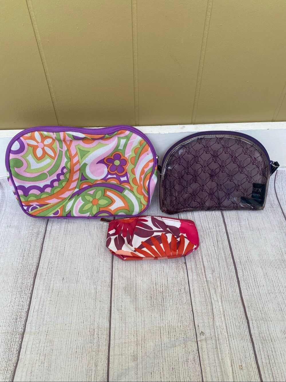 Ralph Lauren Clinique cosmetic bags 3 bundle